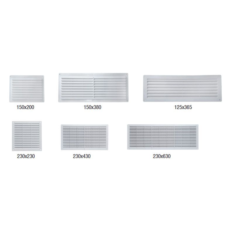 Griglia di aerazione rettangolare in plastica (ABS)