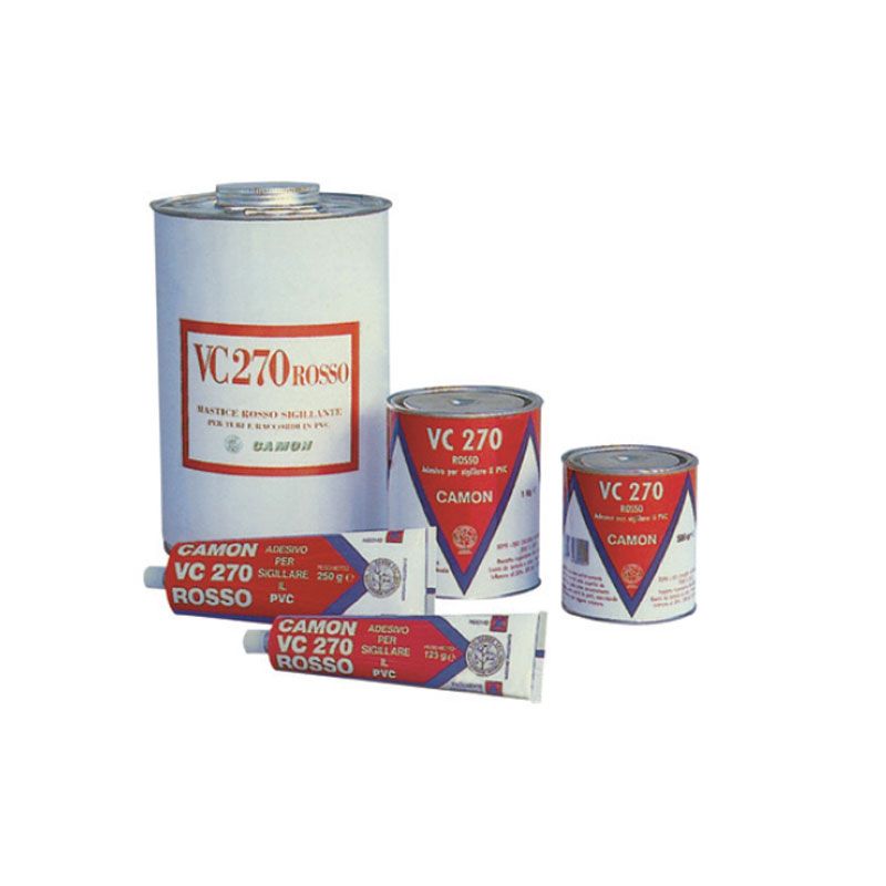 Red sealing mastic for pvc pipes and fittings