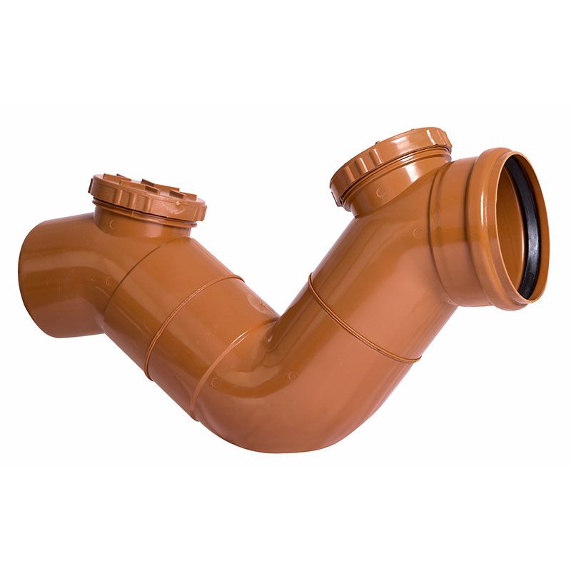 Sifone Firenze orizzontale fognatura – 2 tappi