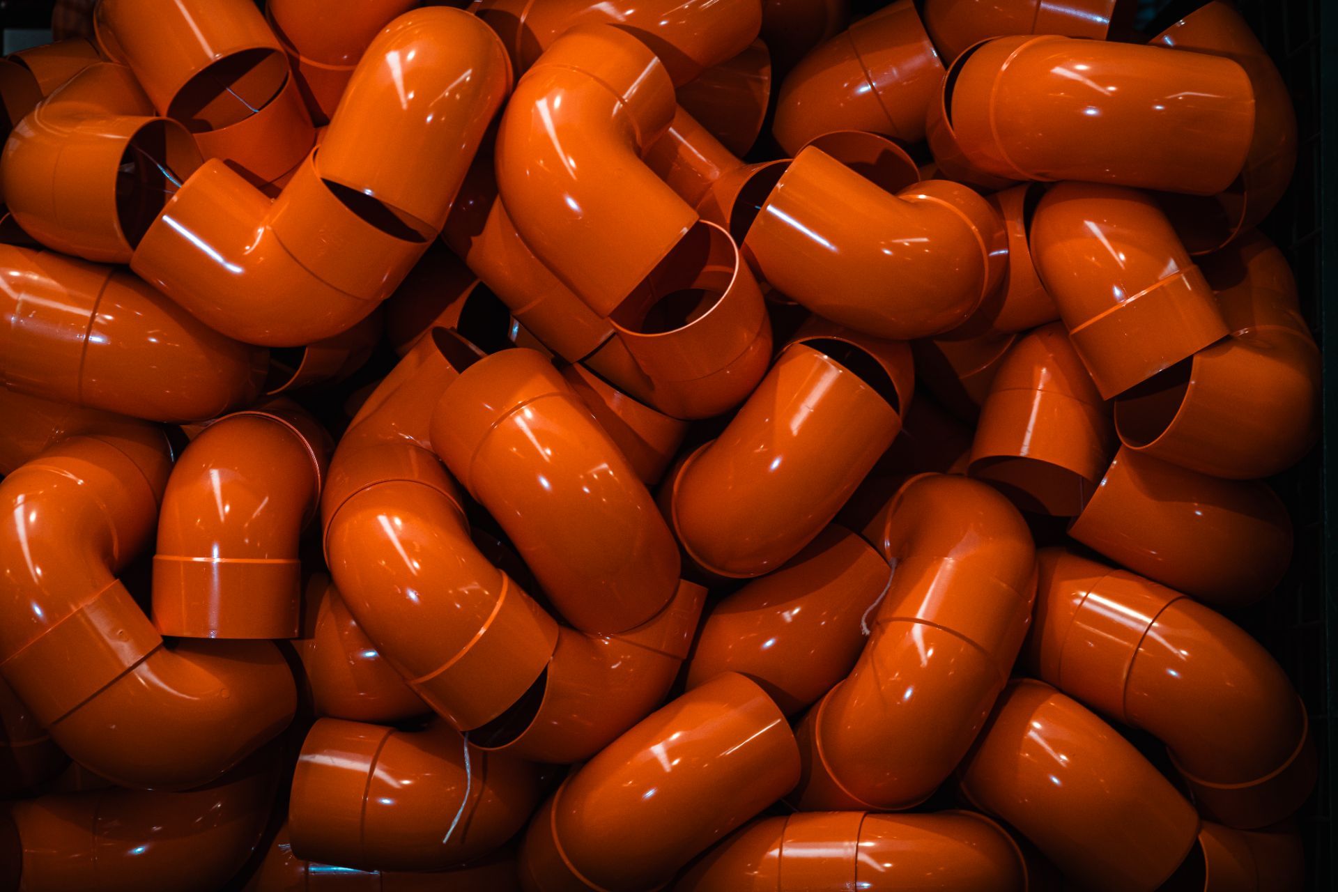 Detail of tight-radius PVC bends