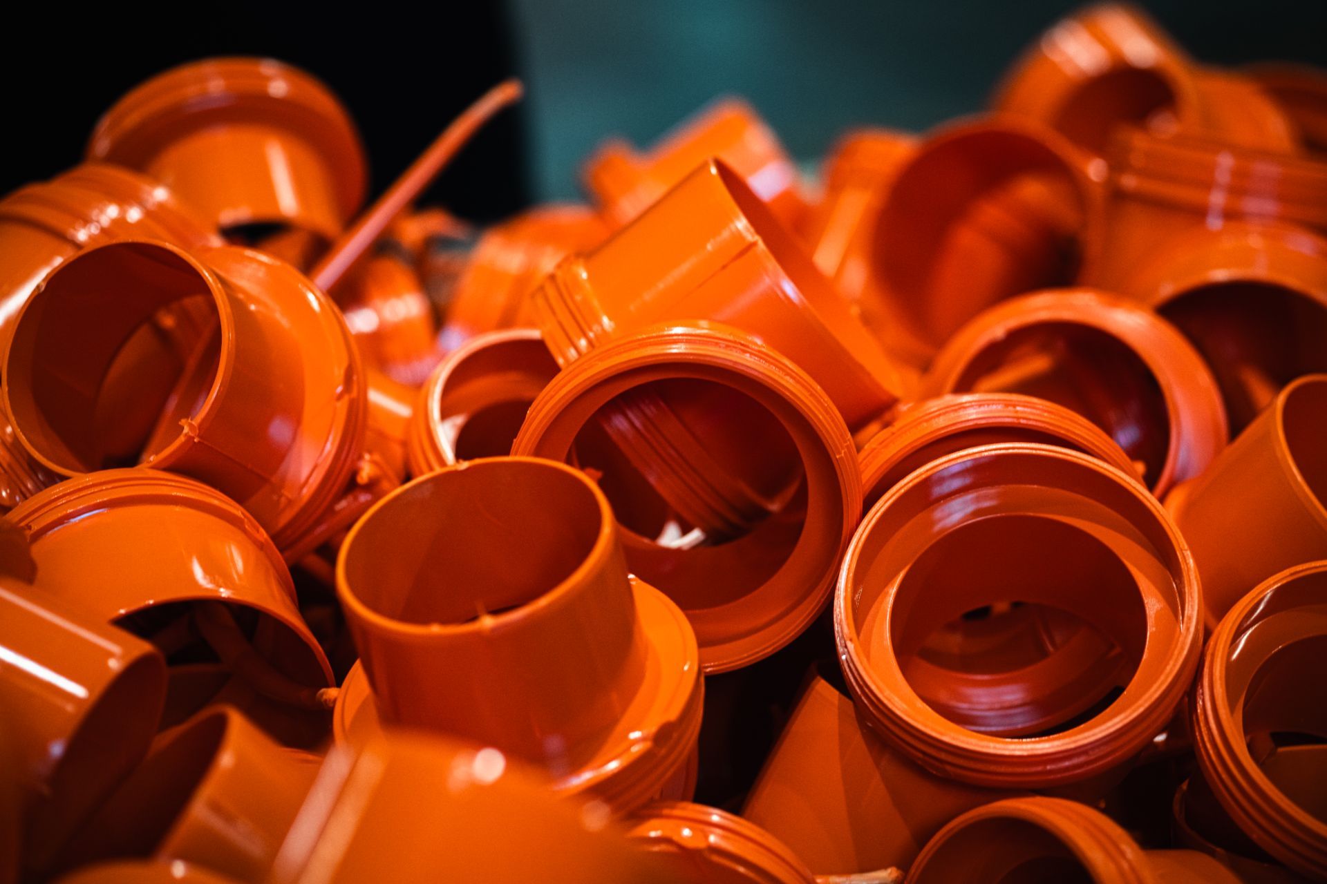 Close-up of thermoplastic fitting stock