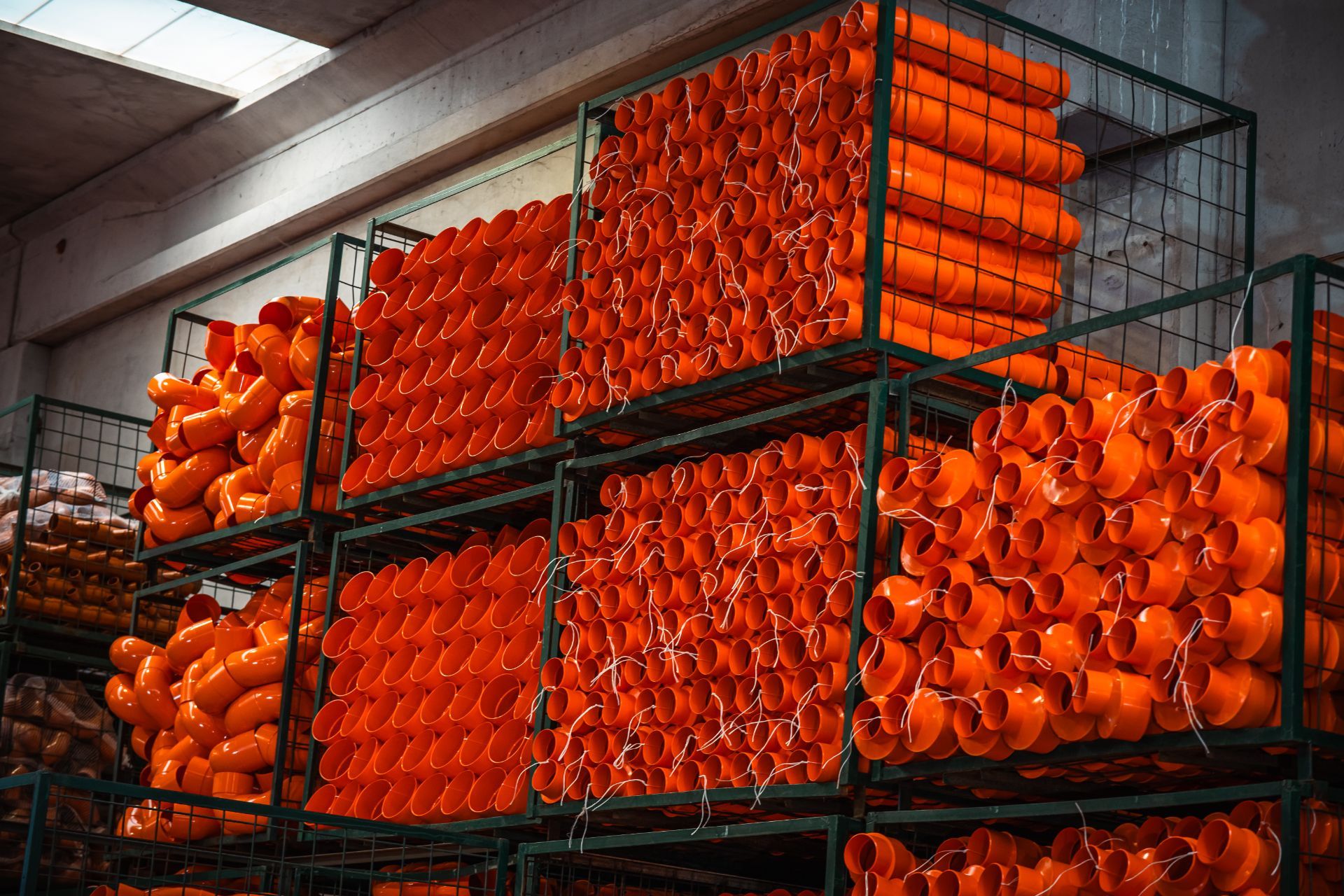 Vertical storage systems for PVC components