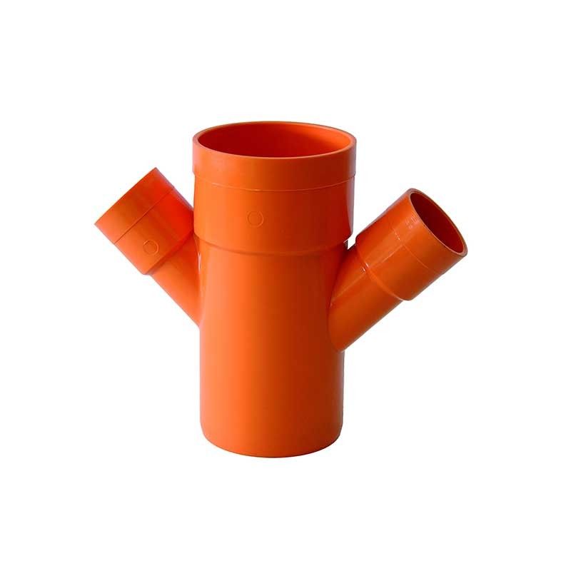 Derivazione doppia ridotta 45° in pvc