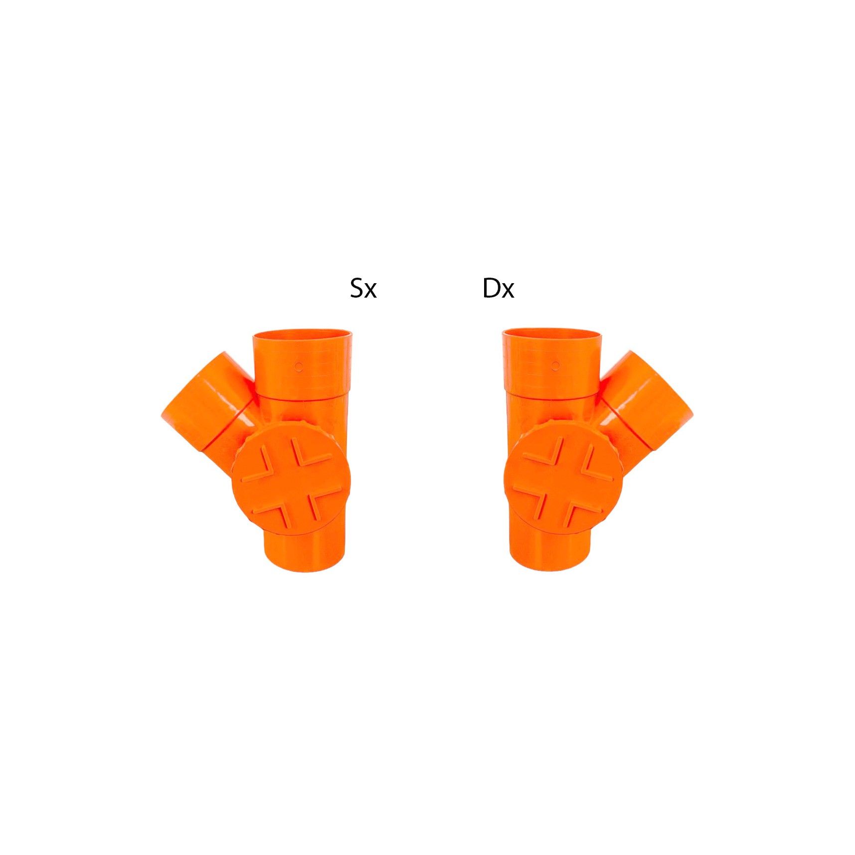 Derivazione 45° con tappo per ispezione in pvc