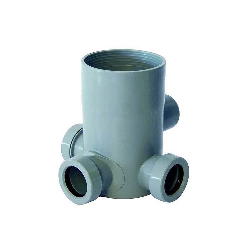 Pozzetto alto in polipropilene grigio per scarichi ad innesto
