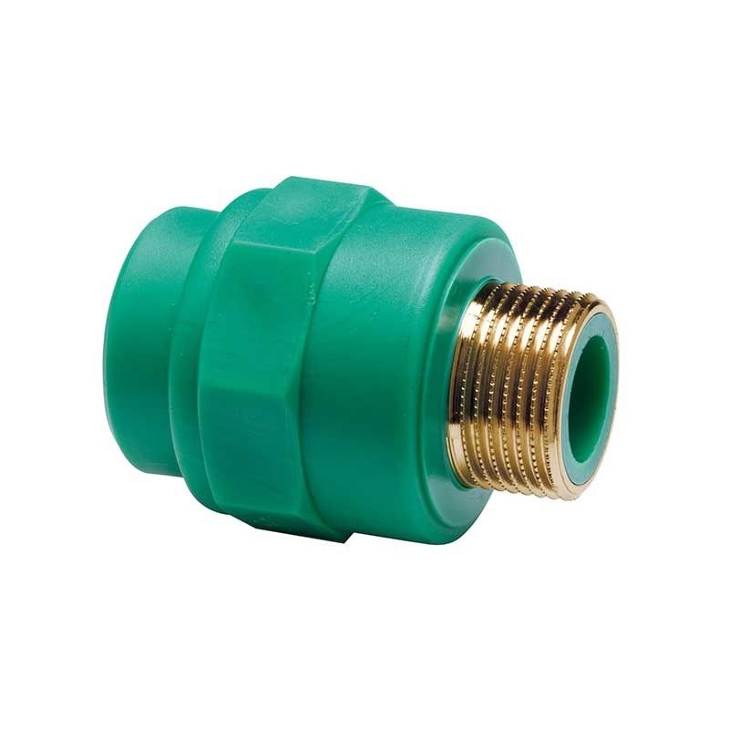 Giunto dritto filettato maschio pp-r / ottone