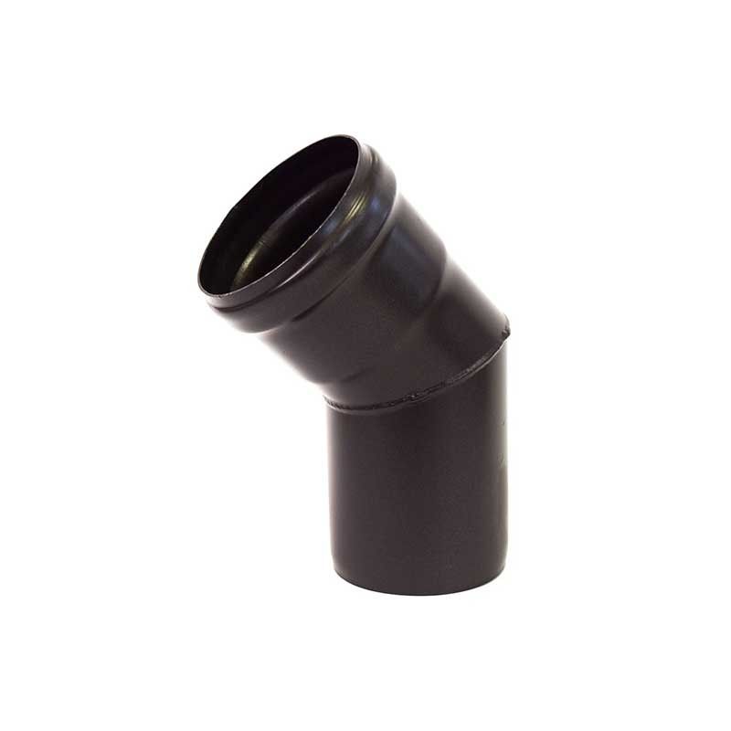 Curva 45° ø80 serie pellet 1,2 mm in acciaio al carbonio verniciato nero