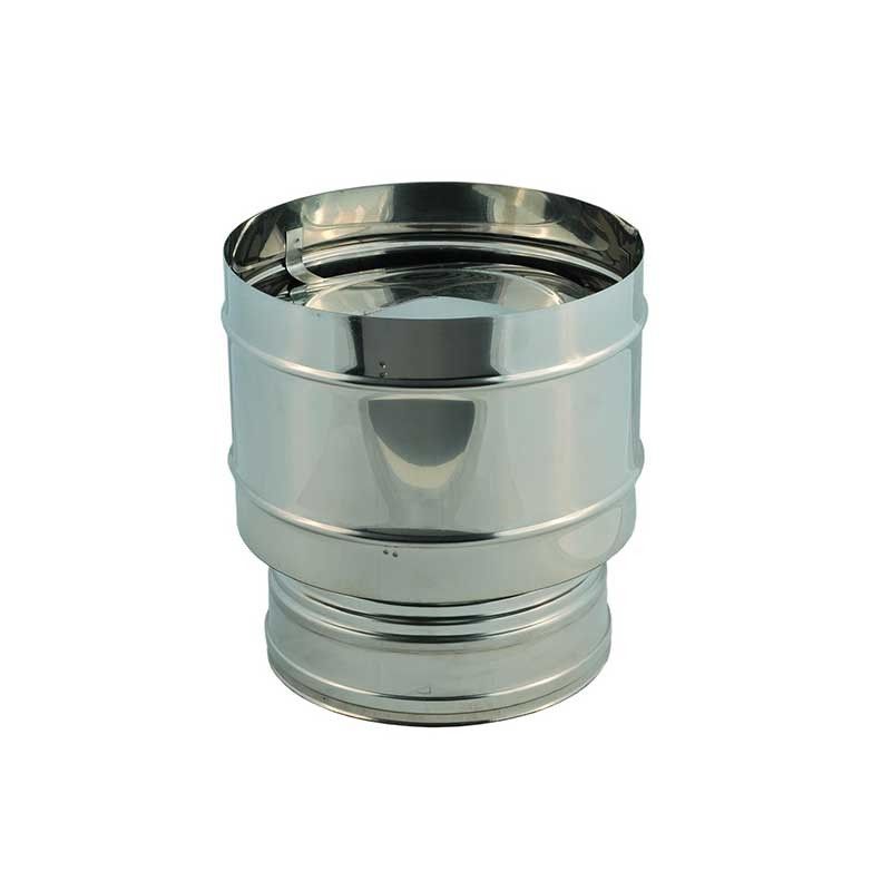 Fumaiolo inox quattro venti base tonda maschio ø80