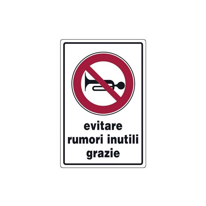 Cartello evitare rumori inutili cm 20X30