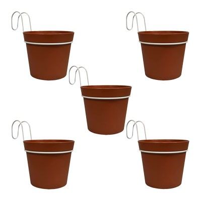 Kit vasi con balconiera 'pop-up' ø 12x13h - col.antracite