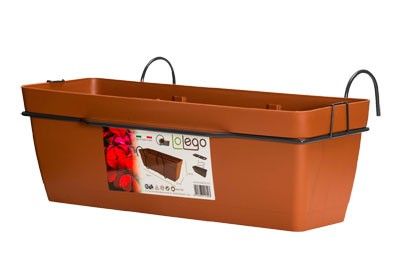 Cassetta con balconiera 'lolego' cm 60x29x18h - col. terracotta