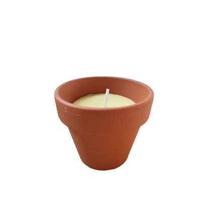 Kit candele alla citronella in terracotta ø cm 6x6h - confezione 6 pezzi