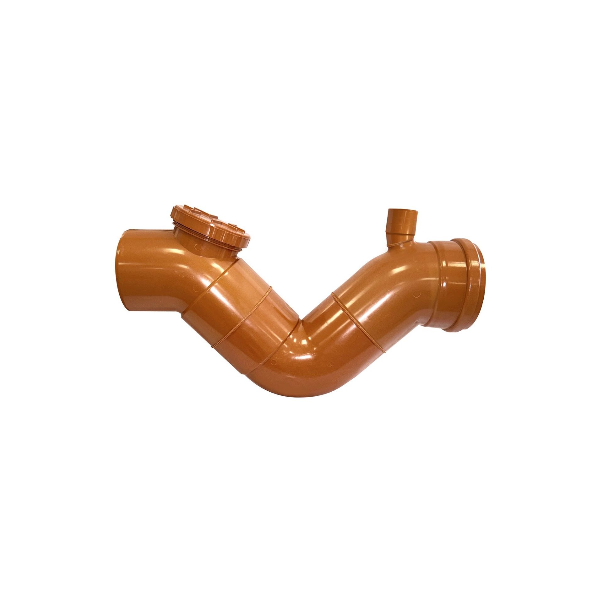 Sifone firenze orizzontale fognatura con sfiato in pvc (1 Tappo)