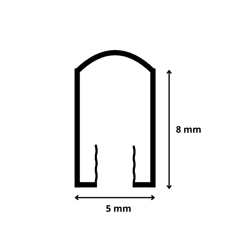 Listello Omega Ral - 5x8 mm - Barra da 2 metri