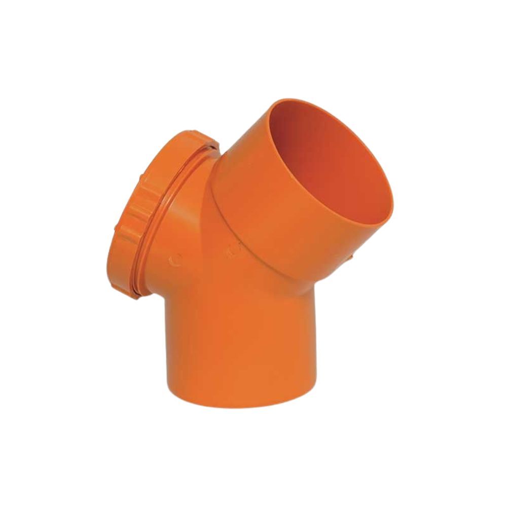 Curva 45° con tappo per ispezione in pvc