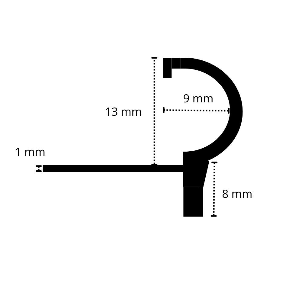 Profilo proteggi gradino in alluminio 2,5 metri 13mm satinato