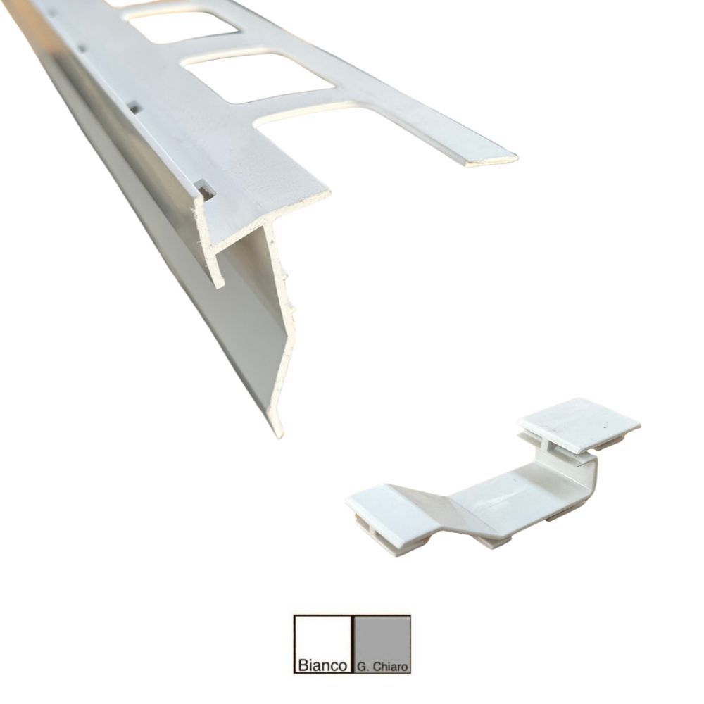 Gocciolatoio / Giunzione TOP in PVC 75mm per balconi e terrazze 2,6 metri